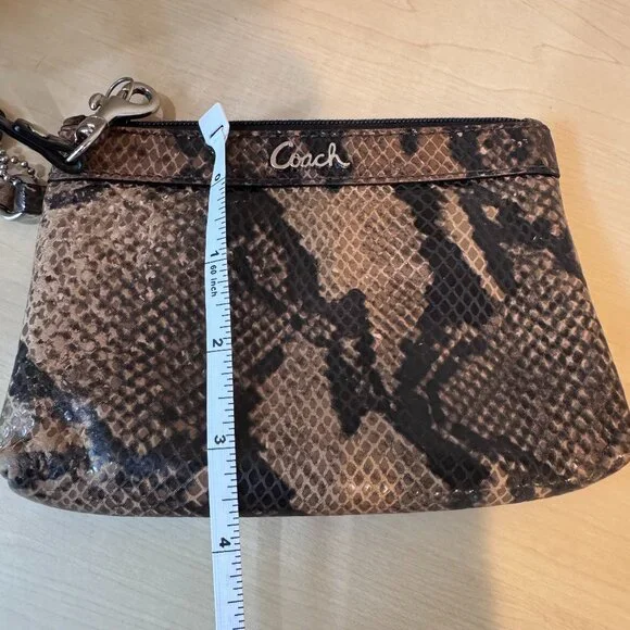 Coach Snakeskin Pattern Patent Leather Wristlet – Gently Used - Picture 6 of 10